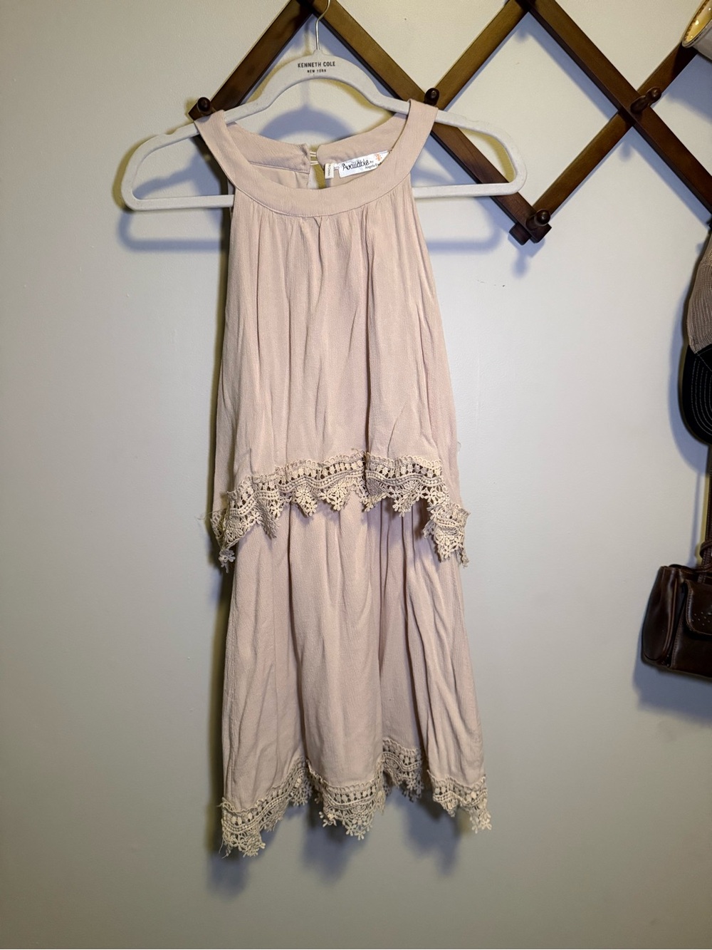 Sleeveless Crochet Trim Dress boho